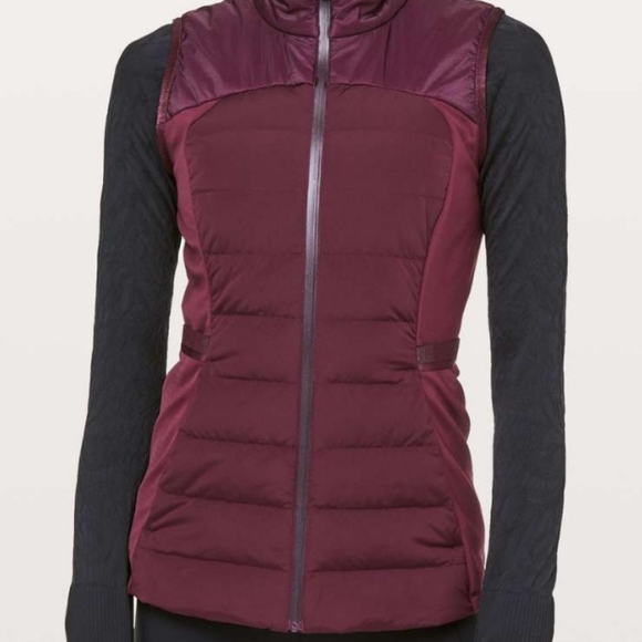 Lululemon Down For It All Puffer Vest in Dark Adobe (Purplish/Redis…